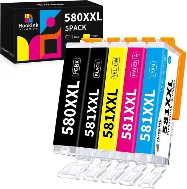 Canon Tintenpatronen Set PGI-580 und CLI-581 XXL Kompatibel für TS705 TS705A TS6350 TS6350A TS6351 TS6351A TS6250 TS6150 TS6151 TR7550 Multicolor - Bild 1