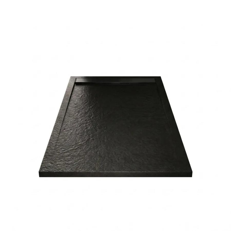 Mirlo Duschwanne Ribera aus Mineralguss extra flach, Schwarz, B: 70 cm, L: 180 cm - Bild 2