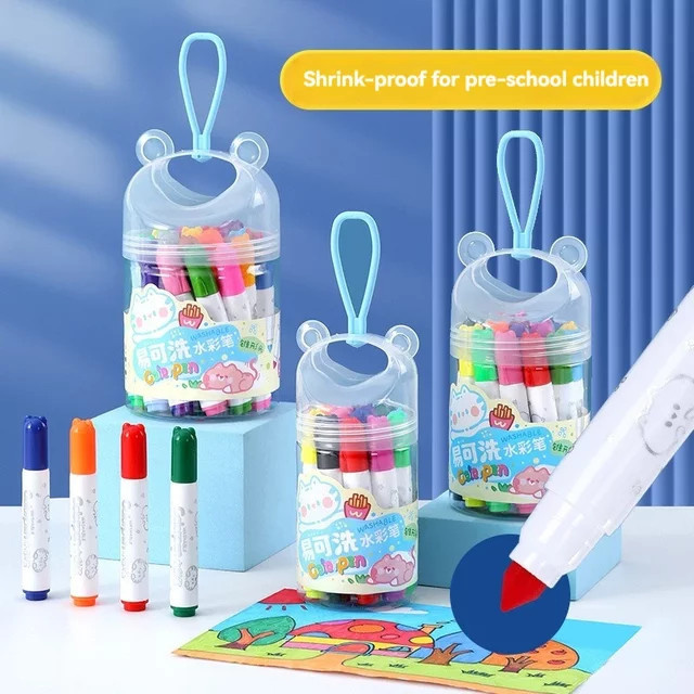 Waschbare Aquarellmarker für Kinder in Bunt / Mehrfarbig, 12er Set - Bild 1