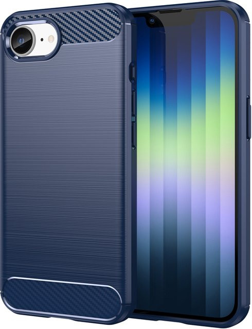 ELVEV Schutzhülle für iPhone 16E in Schwarz mit gebürsteter Textur aus weichem TPU für Anti-Fingerabdruck und Anti-Drop-Schutz - Bild 1