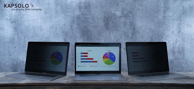 KAPSOLO 2-Wege-Blickschutzfolie selbstklebend für HP Elitebook X360 1040 G7 G8 in Schwarz - Bild 1
