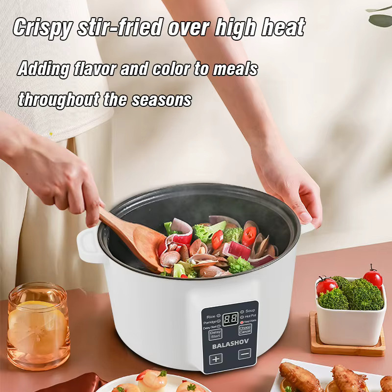 BALASHOV Elektrischer Multikocher in Weiß mit 3,5 l Fassungsvermögen, Smart Hot Pot mit Antihaftbeschichtung für 2-4 Personen - Bild 4