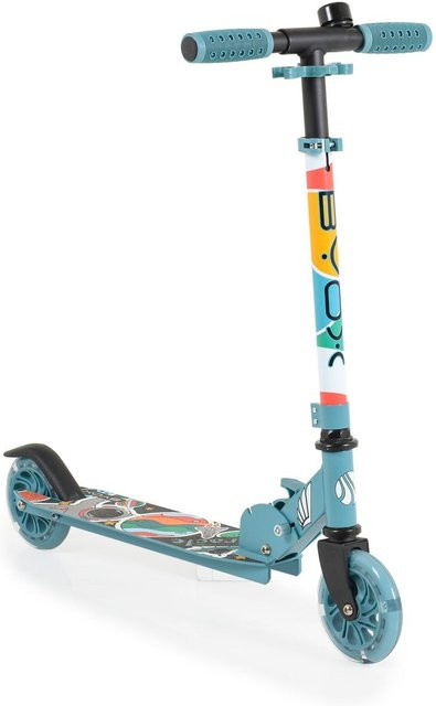 Byox Miracle Kinderroller, blau, faltbar, LED-PU-Räder, ABEC-7, mit Klingel, höhenverstellbar, ab 3 Jahren - Bild 1