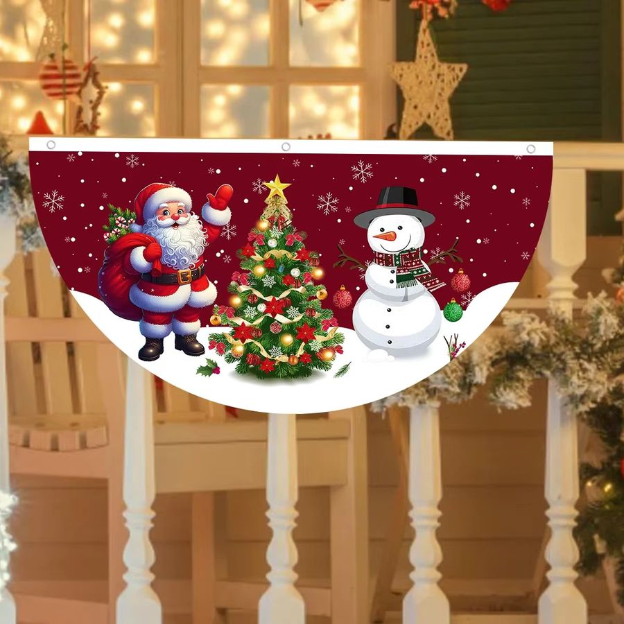 VIKAMA Weihnachtsflagge fächerförmig als Outdoor-Banner für Weihnachten und das neue Jahr, Multicolor - Bild 2