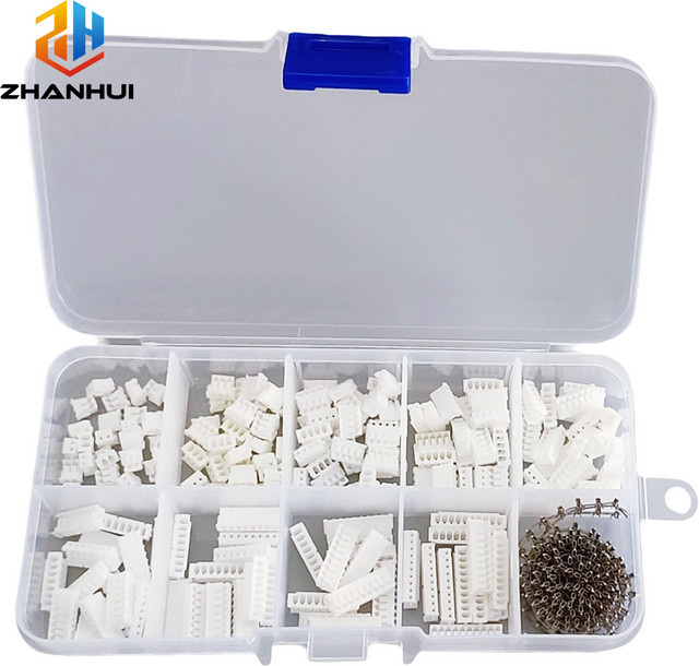 JST ZH 1,5mm Pitch Steckverbinder-Set in Weiß, 430 Stück pro Box, 2-10-polige Kunststoffgehäuse und Crimpklemmen für Mikroelektronik - Bild 1