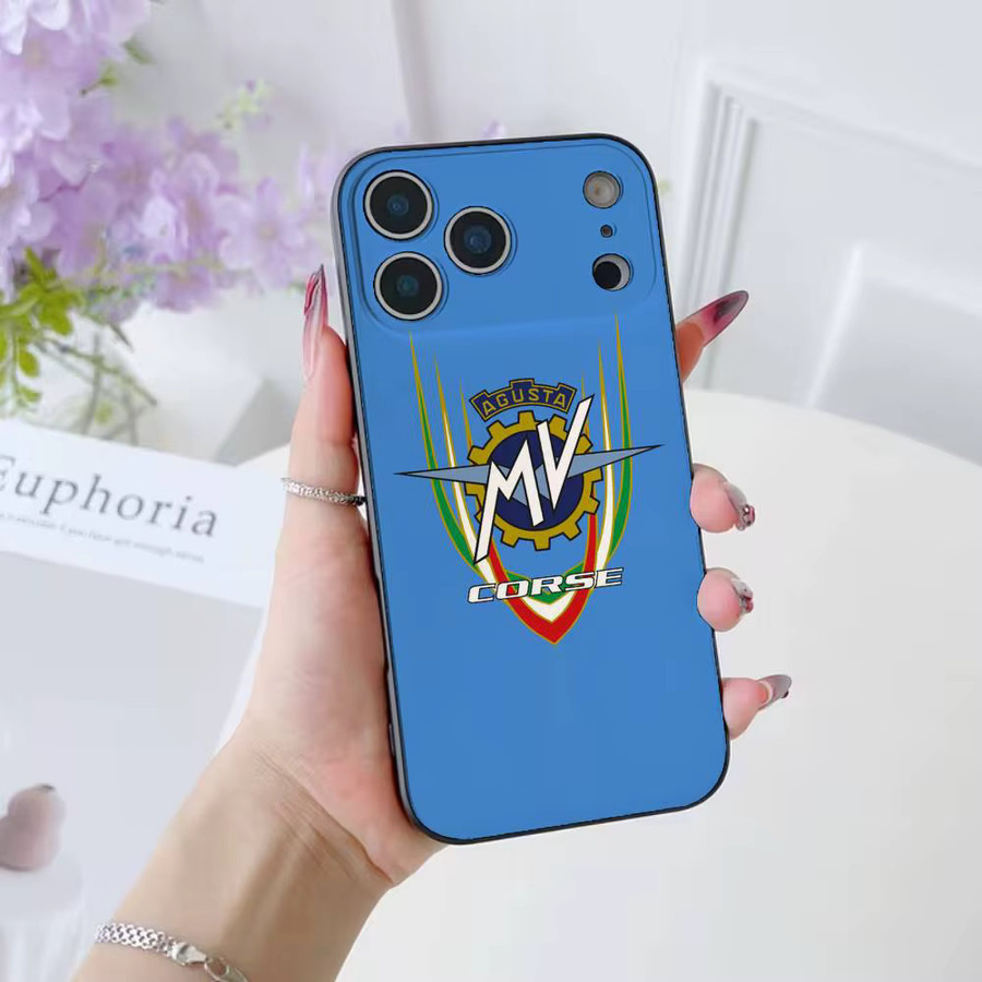 MV A-AguSTaES Moto Handyhülle aus weichem Silikon für iPhone in Schwarz - Bild 2