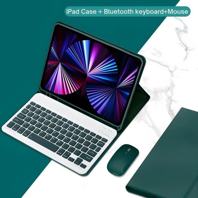Bluetooth Tastaturhülle für Samsung Galaxy Tab A11 8,7 Zoll SM-X130 SM-X133 SM-X135 in Grün - Bild 1