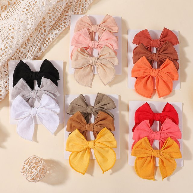 Haar Clips Baby Mädchen, 3 Teile/Satz, Baumwolle, Big Bowknot - Bild 1