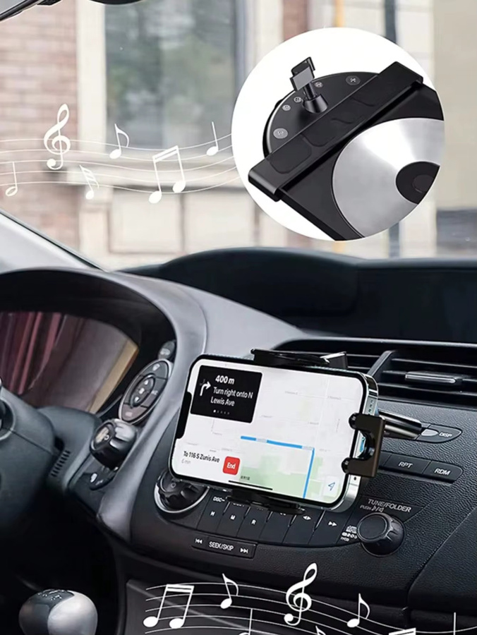 Universelle Telefonhalterung für den Auto-CD-Steckplatz mit 360 Grad Rotation in Schwarz - Bild 2