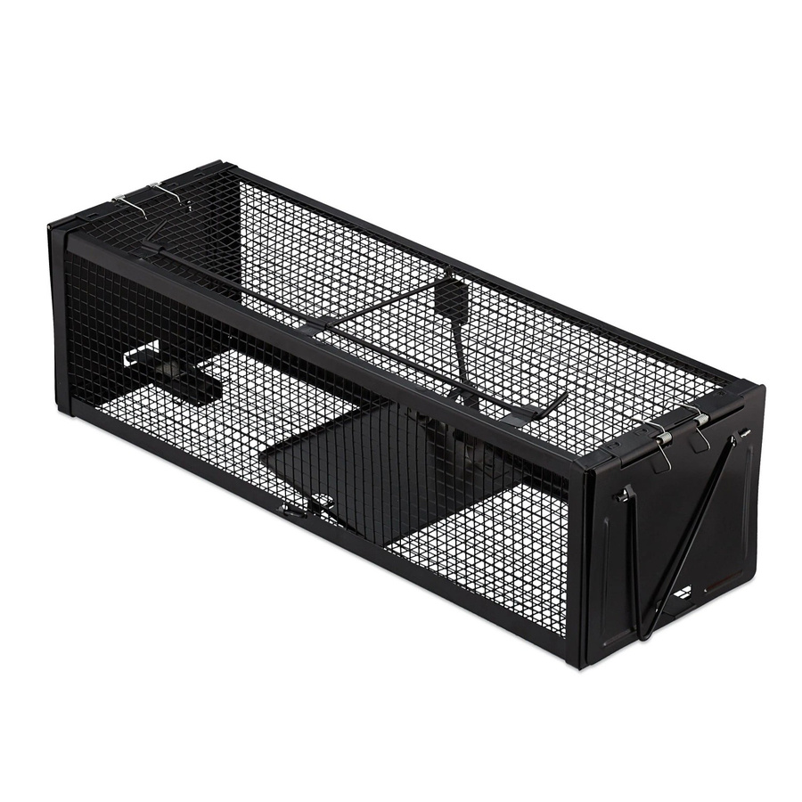 Relaxdays Lebendfalle aus Eisen in Schwarz, wetterfest und wiederverwendbar, B/T/H: 11 x 39 x 12,5 cm - Bild 2