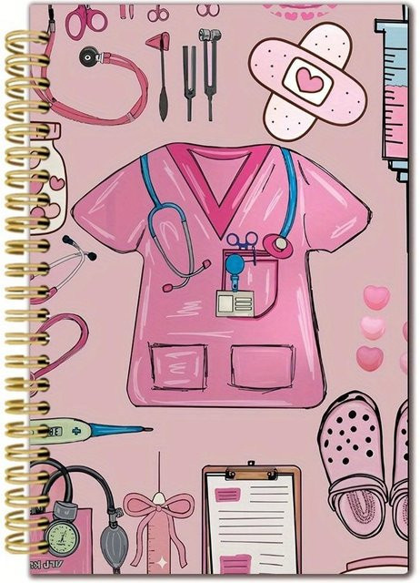 ElectroCN Krankenschwester-Planer A5 in Pink mit Spiralbindung und Softcover - Bild 1