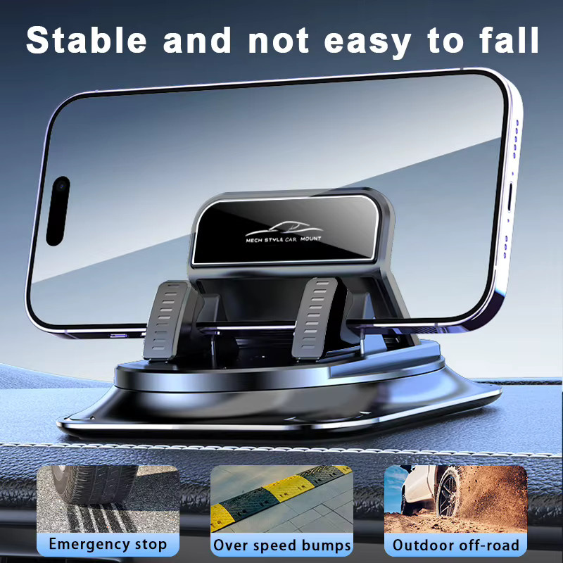 Lcars Auto-Handyhalterung für das Armaturenbrett in Schwarz mit 360 Grad Drehung und rutschfester Silikon-Klebematte - Bild 3