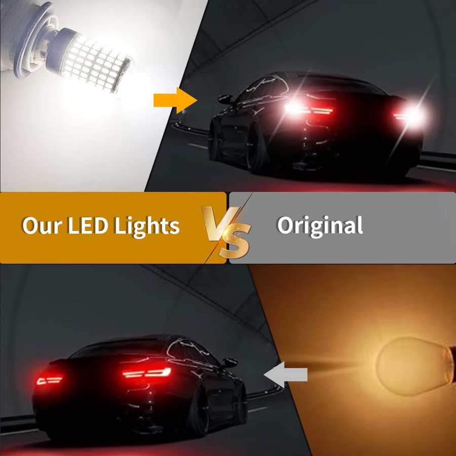 2 Stück LED-Auto-Rückfahrlichter und Signalleuchten für Rücklicht, Blinker und Tagfahrlicht, Sockel 1156 BA15s und 1157 BAY15D - Bild 3
