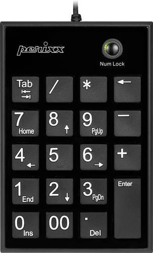 Perixx PERIPAD-202 U B Kabelgebundener Nummernblock mit Scissor-Tasten, Schwarz - Bild 1