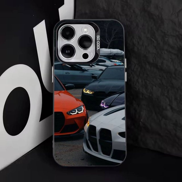 B-BMW Handyhülle für Apple iPhone in Schwarz Weiß Matt mit Anti-Fall Schutz - Bild 1