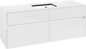 V&B Waschtischunterschrank Collaro in Glossy White mit mittigem Waschtisch, B/T/H: 140 x 54,8 x 50 cm - Bild 1
