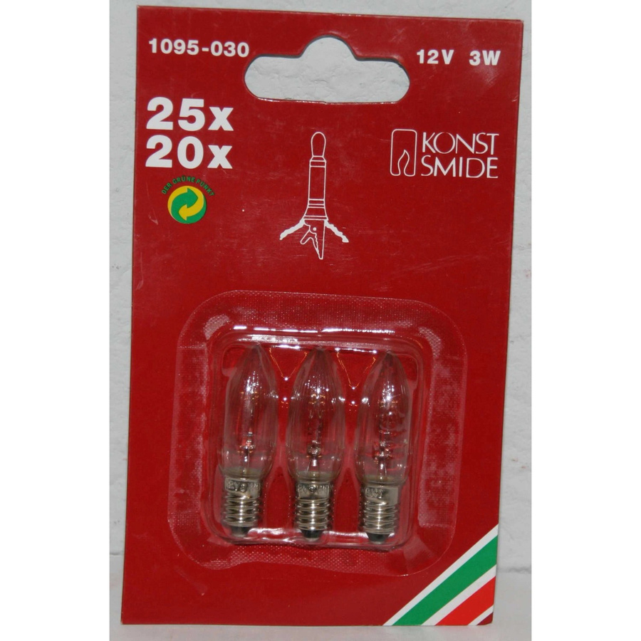 Konstsmide Ersatzbirnen für Baumketten, 3er Set, transparent, 12 V, 3 W, E10 - Bild 2