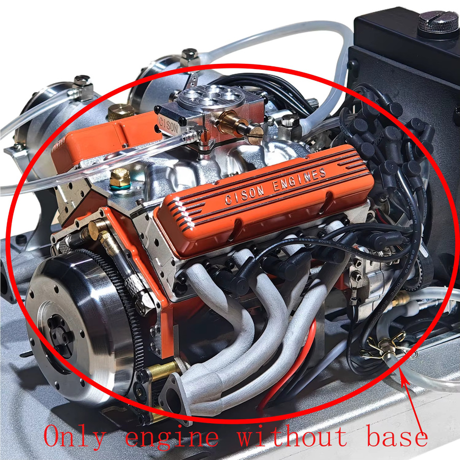 CISON Micro V8 Motormodell, 1:8, Wassergekühltes Viertakt-RPO-Metall-Doppelgetriebemotormodell - Bild 4
