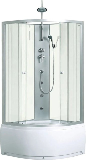 Kerra Hydromassagekabine Karolina in Weiß mit Regendusche und Duschwanne, B/T: 90 x 90 cm - Bild 1