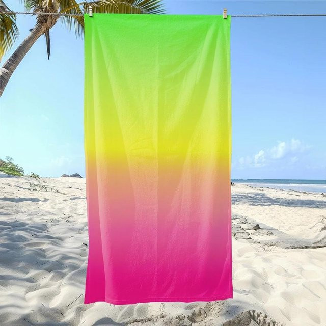 Saugfähiges Strandtuch mit Farbverlauf von JMG Household Supplies, Mehrfarbig, B/H: 70 x 150 cm - Bild 1