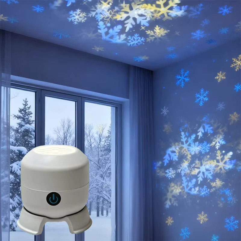 VENUSWING LED Dynamischer Projektor USB-Aufladbar als Projektions-Nachtlicht in Weiß für Zuhause und Weihnachtsfeiern - Bild 3