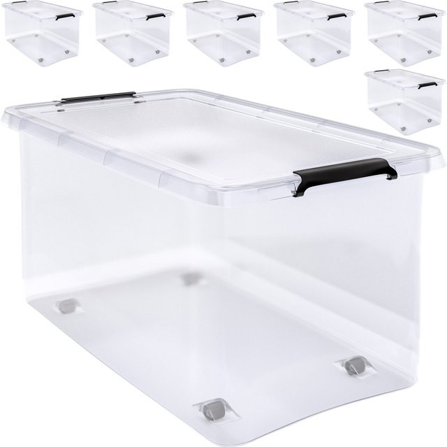 Deuba 6er-Set Aufbewahrungsboxen transparent stapelbar B/T/H: 60 x 40 x 35 cm - Bild 1