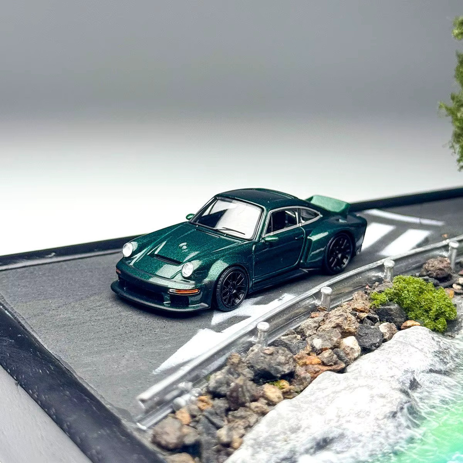 POP RACE Porsche 911 Singer Turbo, Legierungsautomodell, 1:64, Grün, ab 14 Jahren - Bild 3