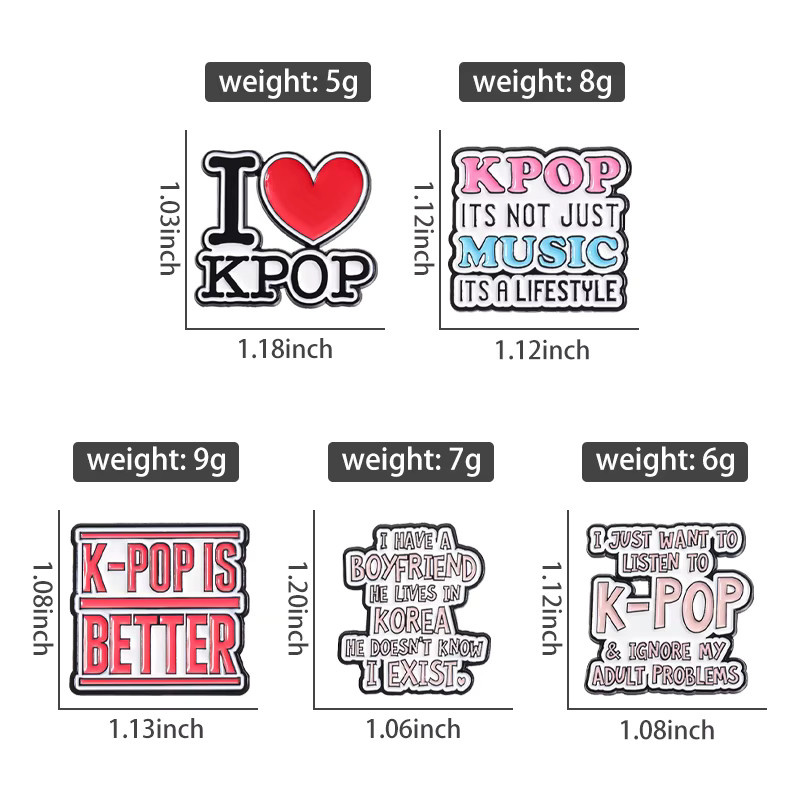 Emaille-Anstecknadel I Love Kpop Music Is A Lifestyle, Bunt, Unisex - Bild 2