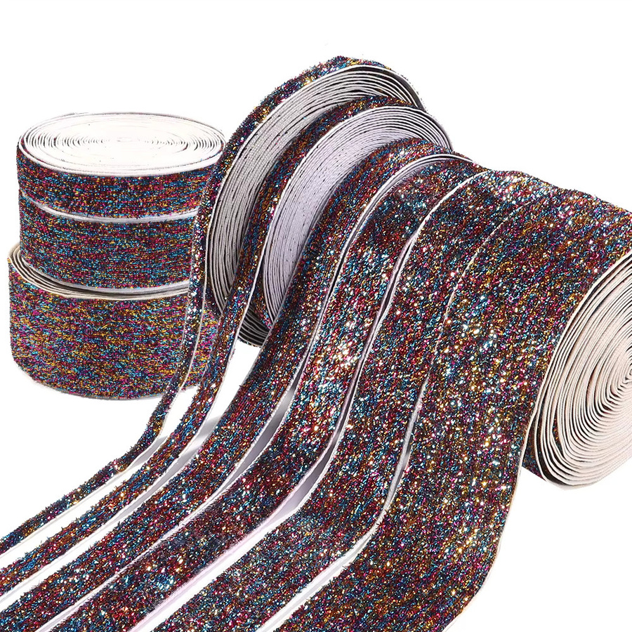 Buntes Glitzer-Samtband für Hochzeit, Party und Dekoration in verschiedenen Breiten und Längen - Bild 3