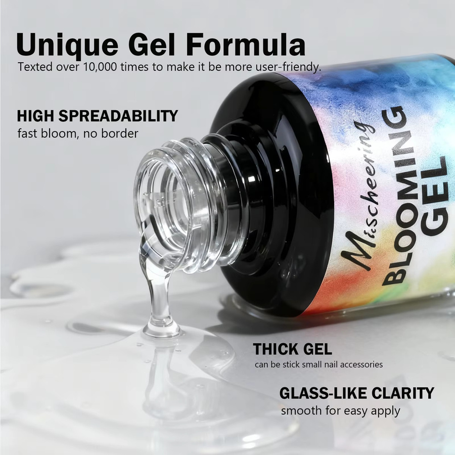 Misscheering Blooming Gel Polish, 15 ml, Transparent, Marmor-Effekt - Bild 5