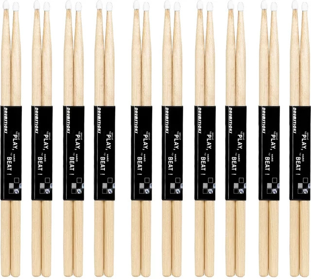IRIN Ahornholz Drumsticks mit Nylonspitze für E-Drums und Percussion, beige - Bild 1