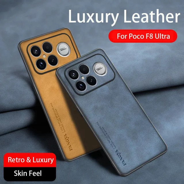 Xiaomi Poco F8 Ultra Pro 5G Schutzhülle in Rot mit Retro-Leder-Hautgefühl und mattem Silikon-Finish - Bild 1