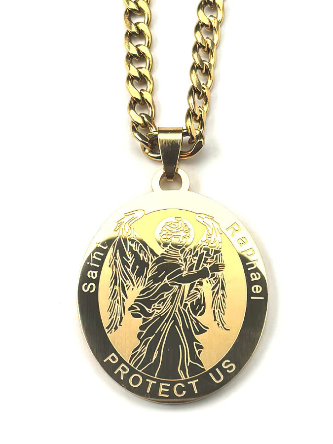 AFAWA Anhänger Halskette Edelstahl, Gold, Unisex - Bild 2
