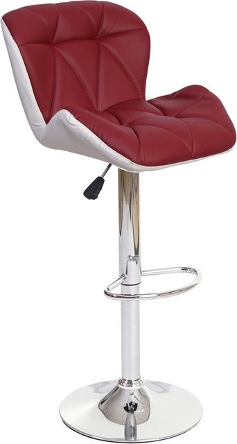 MCW Barhocker A92 in Bordeaux aus Kunstleder mit Stahlgestell, höhenverstellbar und drehbar, B/T/H: 49 x 49 x 106 cm - Bild 1