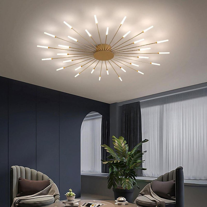 CozyCorner Moderne LED Pendelleuchte in Gold mit 30 Köpfen im kreativen Feuerwerk Design für Wohnzimmer, Schlafzimmer und Ausstellungshallen - Bild 4