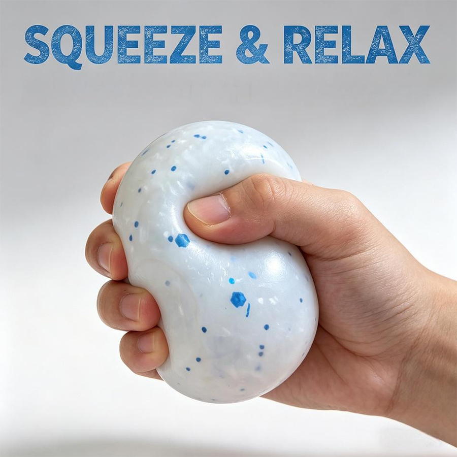Schylling Schneeball Crunch NeeDoh Squishy Fidget Spielzeug Weiß - Bild 1