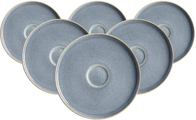 Ritzenhoff & Breker Kaffeeuntertassen Skagen Stone aus Keramik, 6er Set, Grau und Blau, Durchmesser: 16 cm - Bild 1