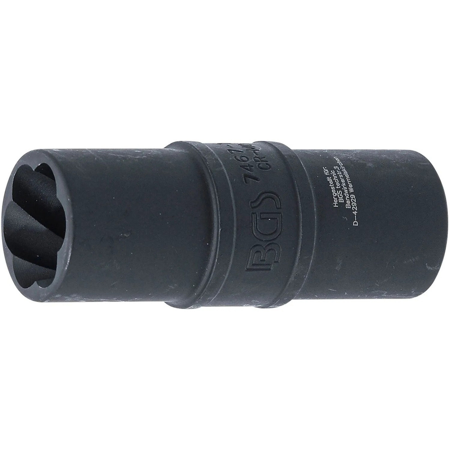 BGS Kraft-Spezial-Schraubenausdreh-Wendeeinsatz 19 mm mit 12,5 mm 1/2 Zoll in Schwarz - Bild 2