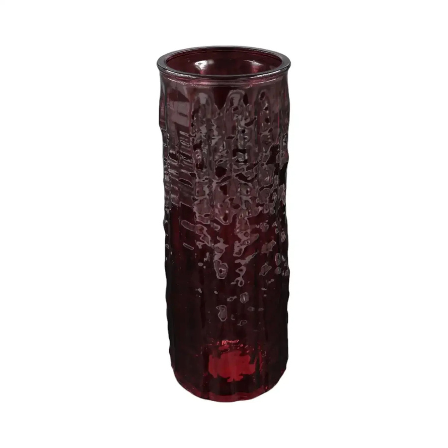 House of Nature Vase Juliëtte in Tiefrot mit Reliefstruktur aus Glas, Höhe: 26 cm - Bild 1