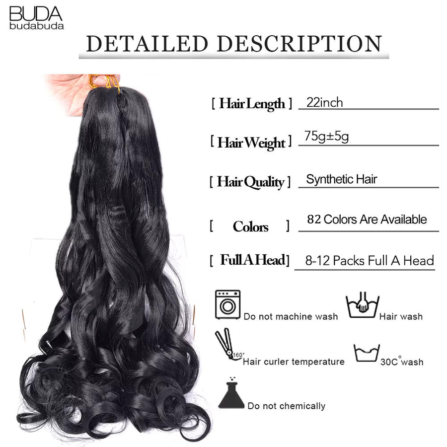 Budabuda Haarverlängerung, Spiral Locken, Synthetisch, 24 Zoll - Bild 3