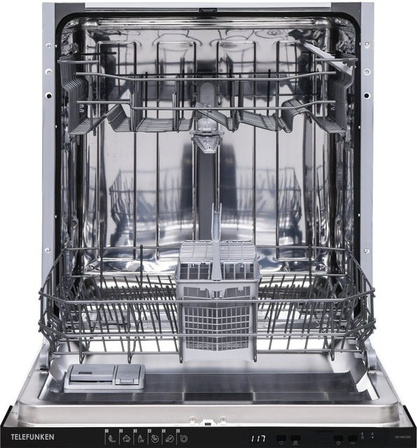 Telefunken Geschirrspüler GEV6012D vollintegrierbar, 12 Maßgedecke, 6 Programme, AquaStop, Farbe: Silber - Bild 1