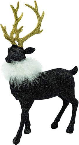 NOOR living Elchkopf Weihnachtsdeko Tischdeko schwarz, Höhe: 36,5 cm - Bild 1