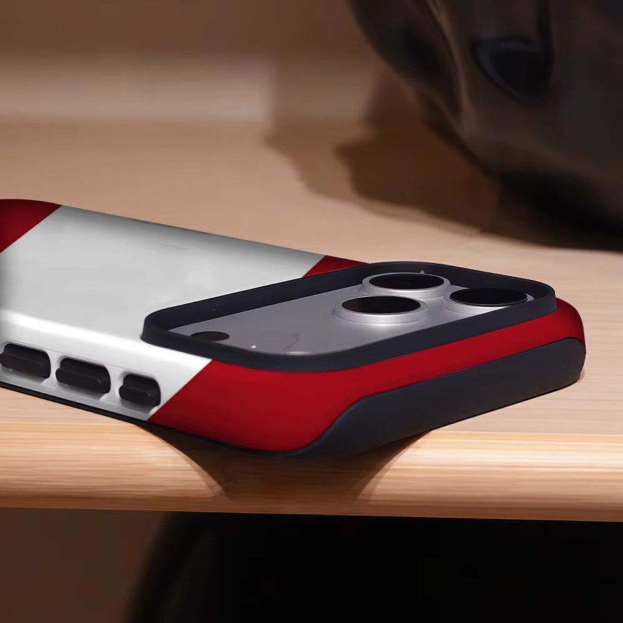 Potdemiel Horizon Handyhülle für iPhone 17 16 15 14 13 Pro Max Plus, rot-weiße magnetische doppelschichtige robuste Hülle - Bild 4
