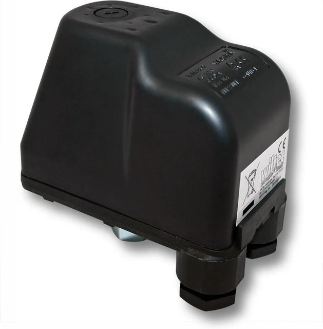 Wiltec Druckschalter Sk-9 230V 1-phasig Druckwächter für Hauswasserwerke und Pumpen in Schwarz - Bild 1