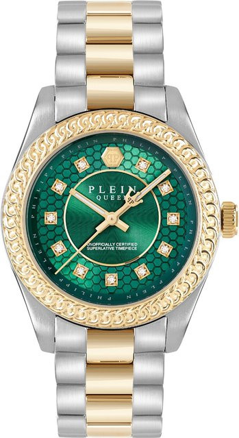 Philipp Plein Armbanduhr Queen Supreme, Quarz, Edelstahl, Grün, 36 mm, Damen - Bild 1