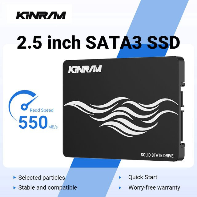 KinRam SATA 3 SSD 2.5 Zoll Interne Solid-State-Festplatte für Laptop und Desktop in Schwarz - Bild 1