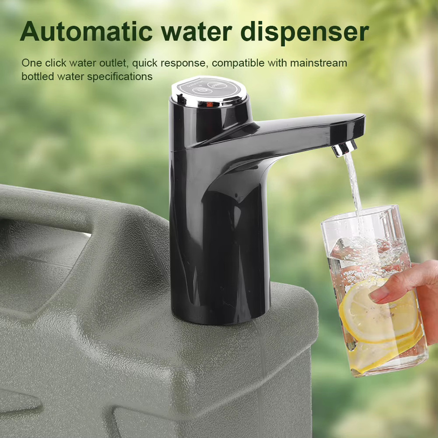 ATUOTIN Tragbare elektrische Wasserflaschenpumpe in Schwarz mit USB-Aufladung und intelligentem automatischem Wasserspender für Outdoor und Camping - Bild 2