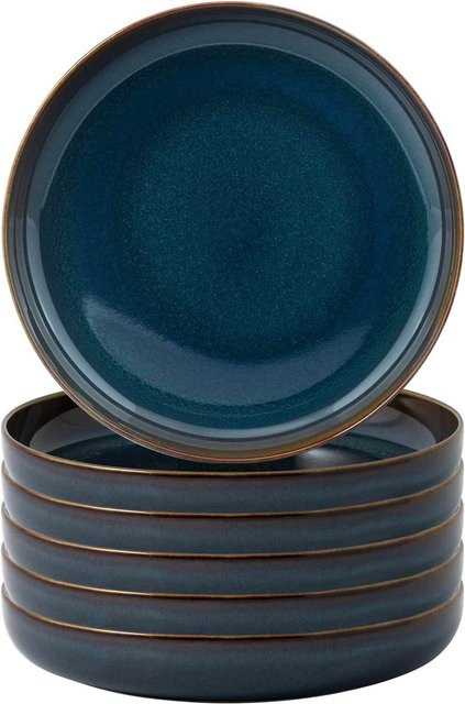 Villeroy & Boch Crafted Suppenteller Denim Blau, 6er Set, Durchmesser: 21,9 cm - Bild 1