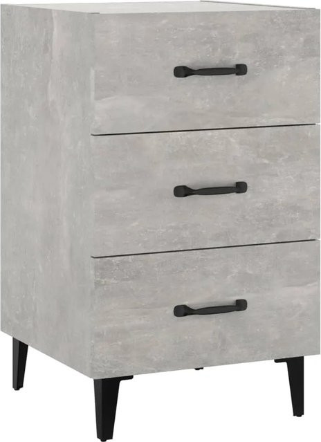 vidaXL Nachttisch in Betongrau aus Holzwerkstoff und Metall, B/T/H: 40 x 40 x 66 cm - Bild 1