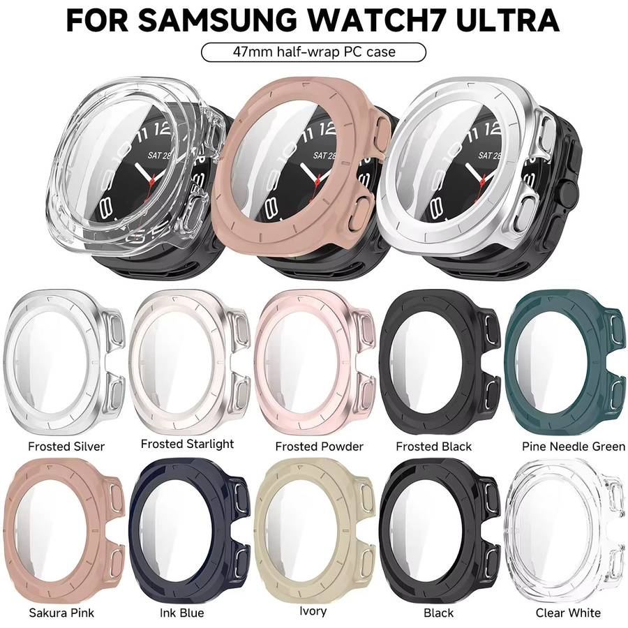 CAOWTAN Uhrenarmband und Bandschutzhülle, Silikon, Schwarz, Samsung Galaxy Watch Ultra 47 mm - Bild 2